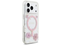 Funda Guess Resin Flowers Glitter MagSafe para iPhone 17 Pro - Rosa Funda Guess Resin Flowers Glitter MagSafe para iPhone 17 Pro - Rosa