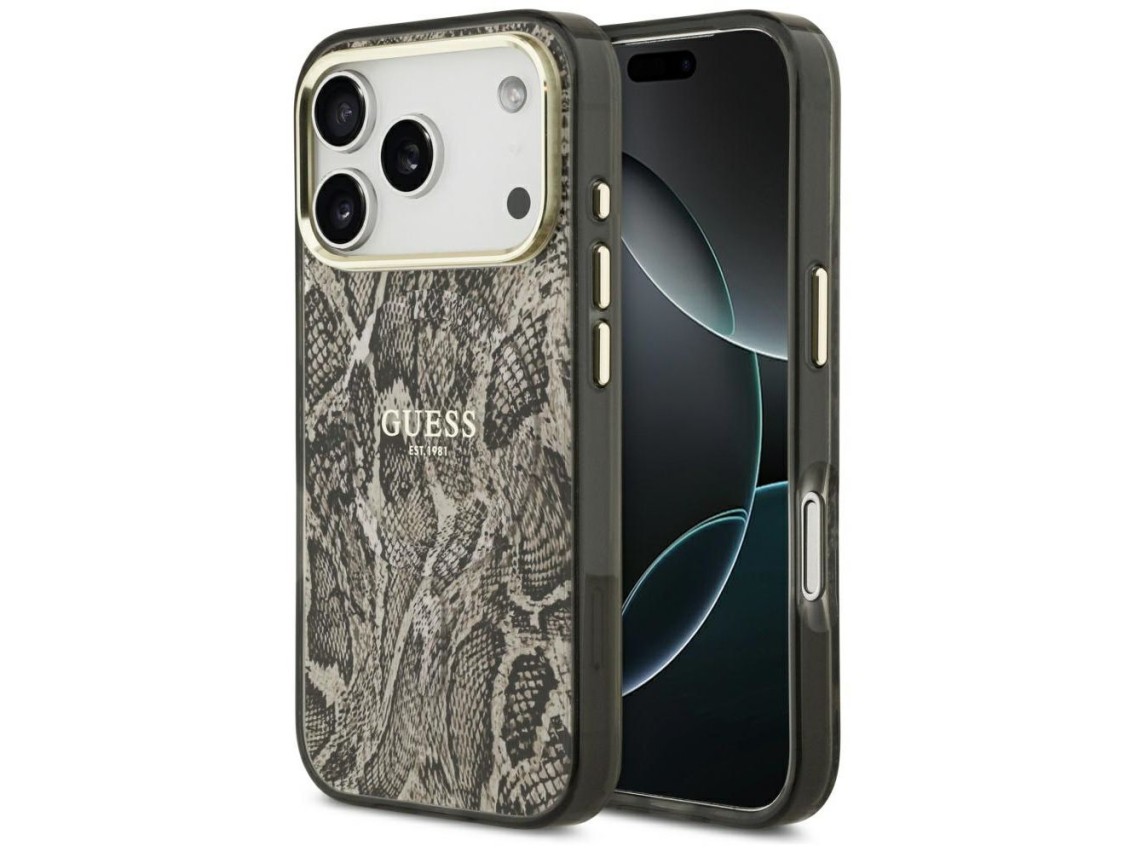 Guess Python Pattern MagSafe Case for iPhone 17 Pro Max - Brown