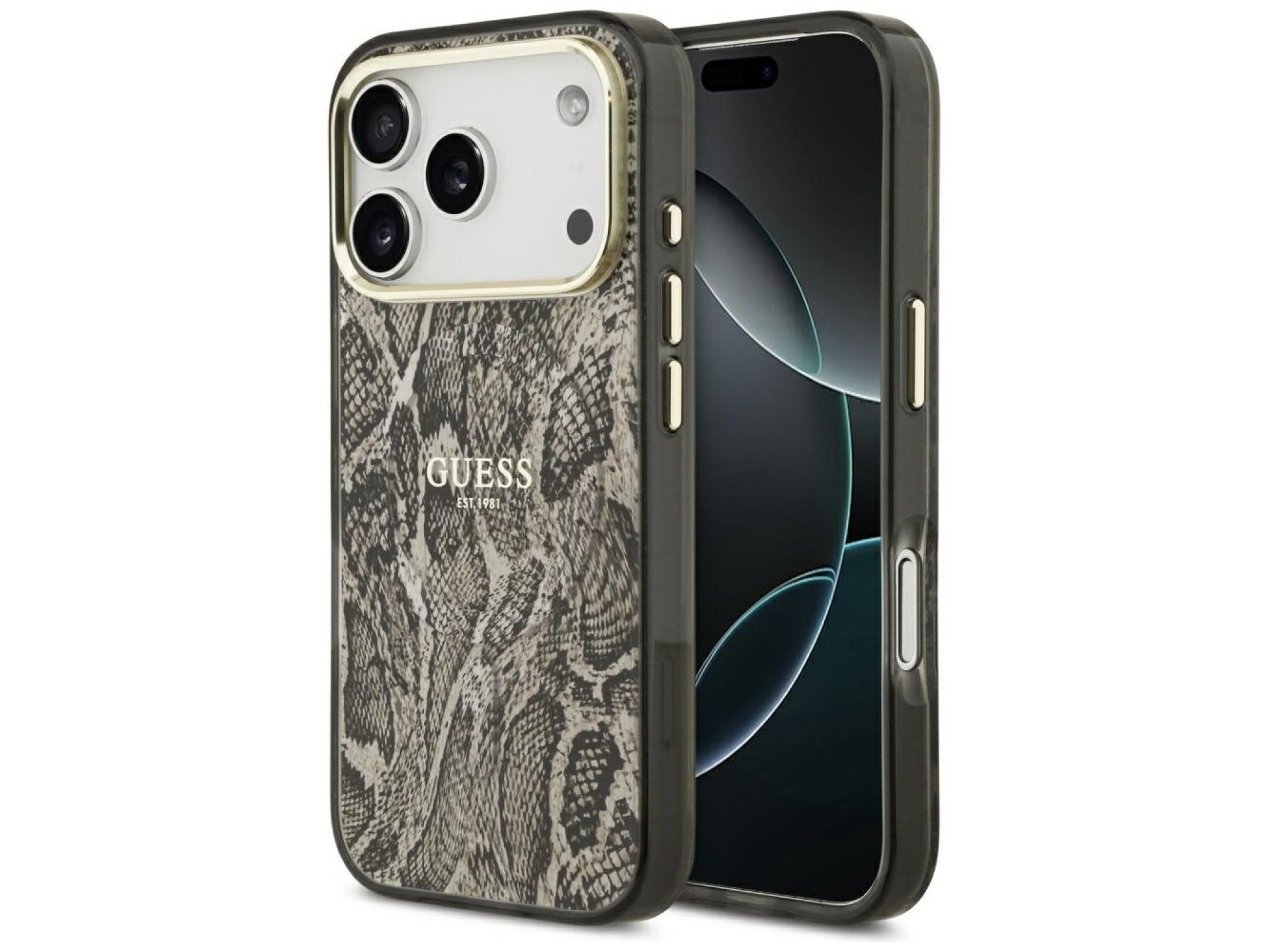 Guess Python Pattern MagSafe Case for iPhone 17 Pro - Brown