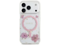Funda Guess Resin Flowers Glitter MagSafe para iPhone 17 Pro - Rosa Funda Guess Resin Flowers Glitter MagSafe para iPhone 17 Pro - Rosa