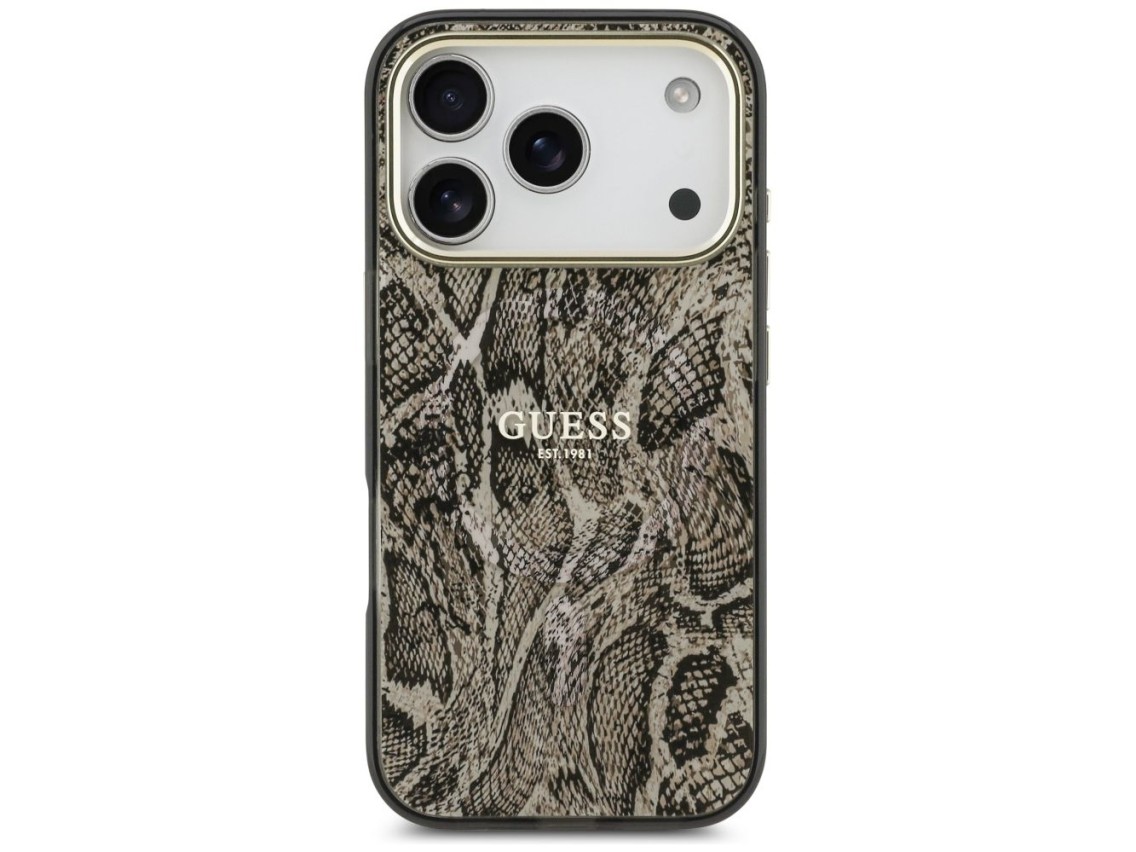 Guess Python Pattern MagSafe Case for iPhone 17 Pro Max - Brown