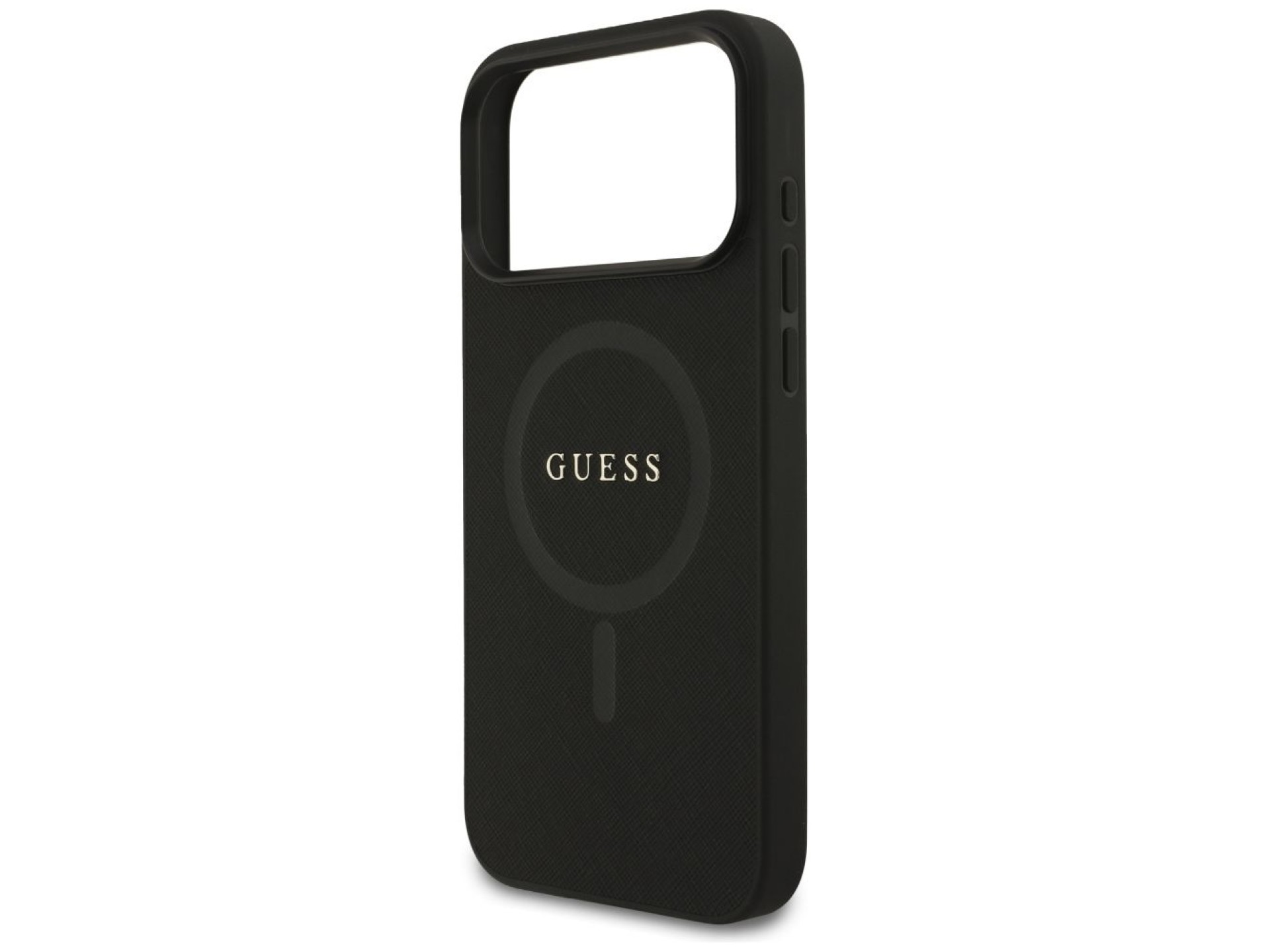 Capa Guess Saffiano Classic Logo MagSafe para iPhone 17 Pro Max - Preta
