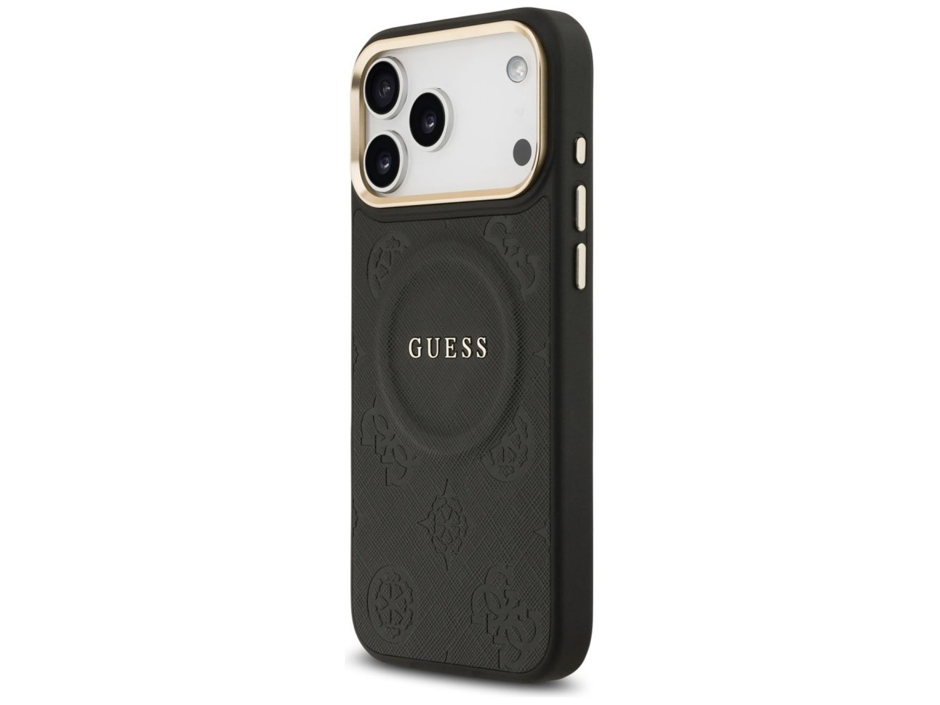 Funda Guess Peony Hot Stamp MagSafe para iPhone 17 Pro Max - Negra