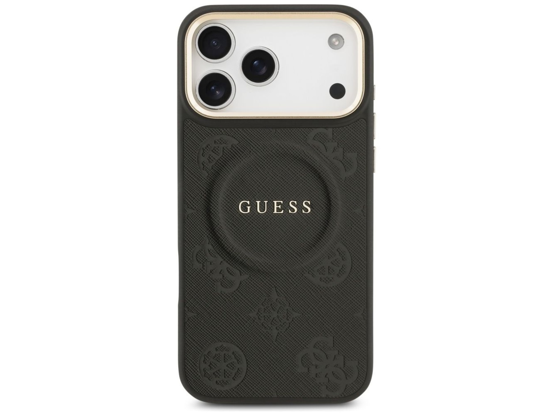 Guess Peony Hot Stamp MagSafe Case for iPhone 17 Pro Max - Black