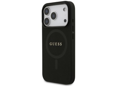 Capa Guess Saffiano Classic Logo MagSafe para iPhone 17 Pro - Preta