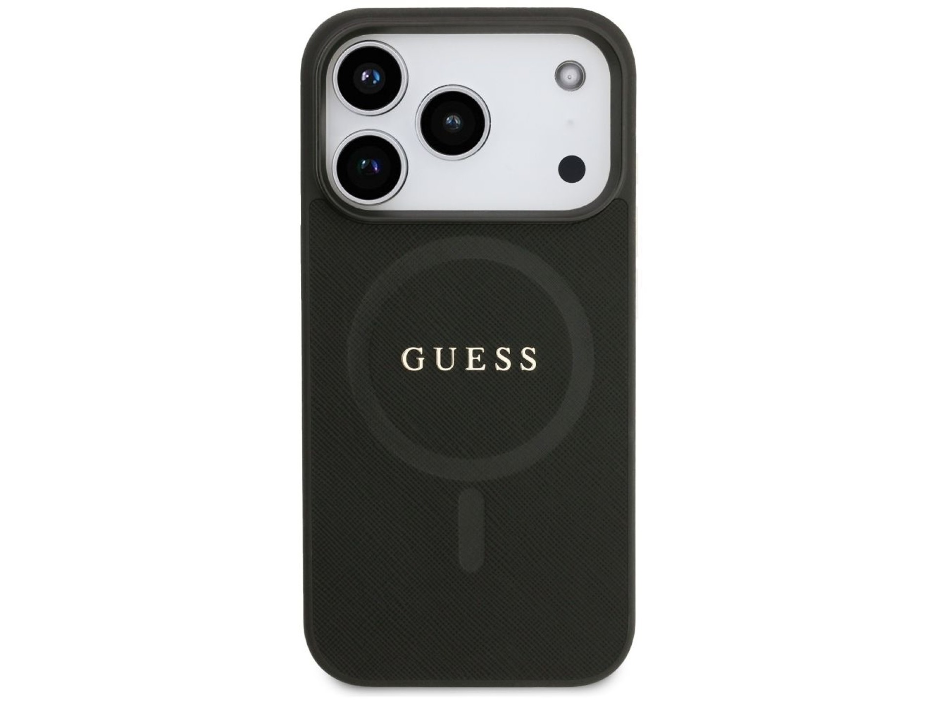 Guess Saffiano Classic Logo MagSafe Case for iPhone 17 Pro - Black