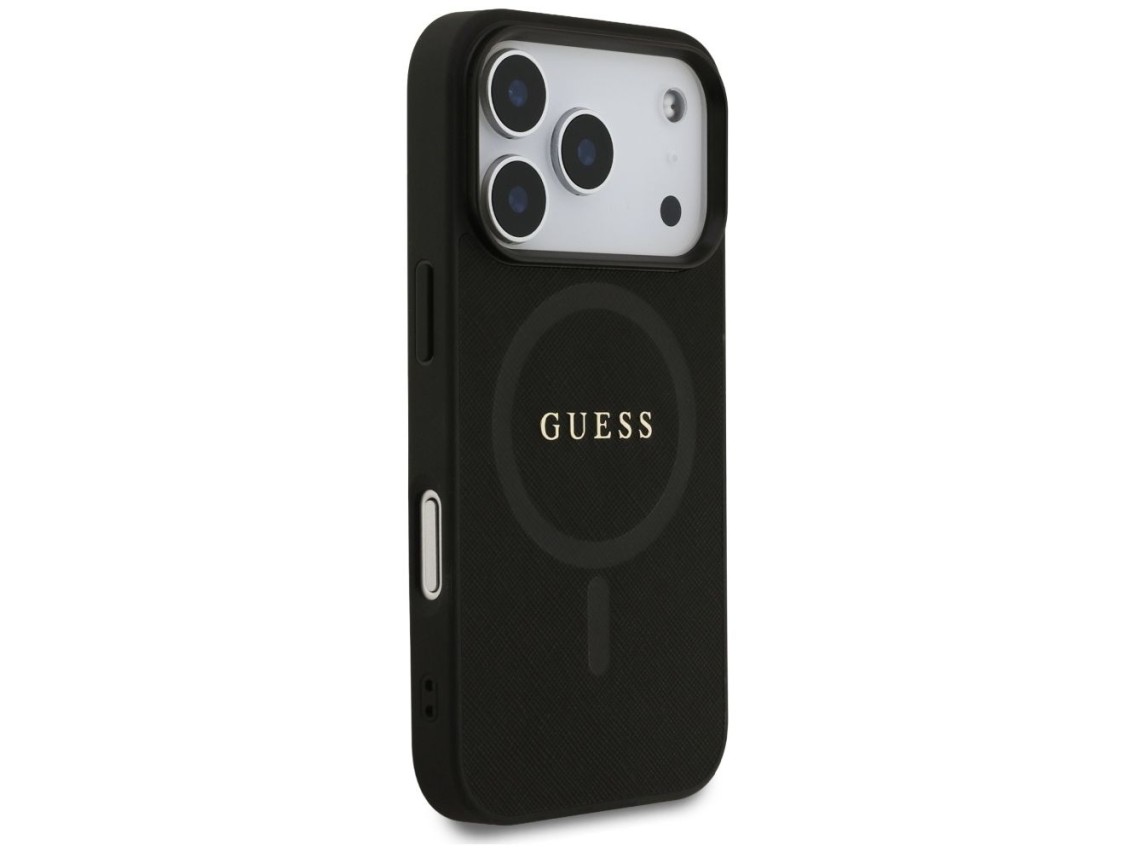 Guess Saffiano Classic Logo MagSafe Case for iPhone 17 Pro - Black