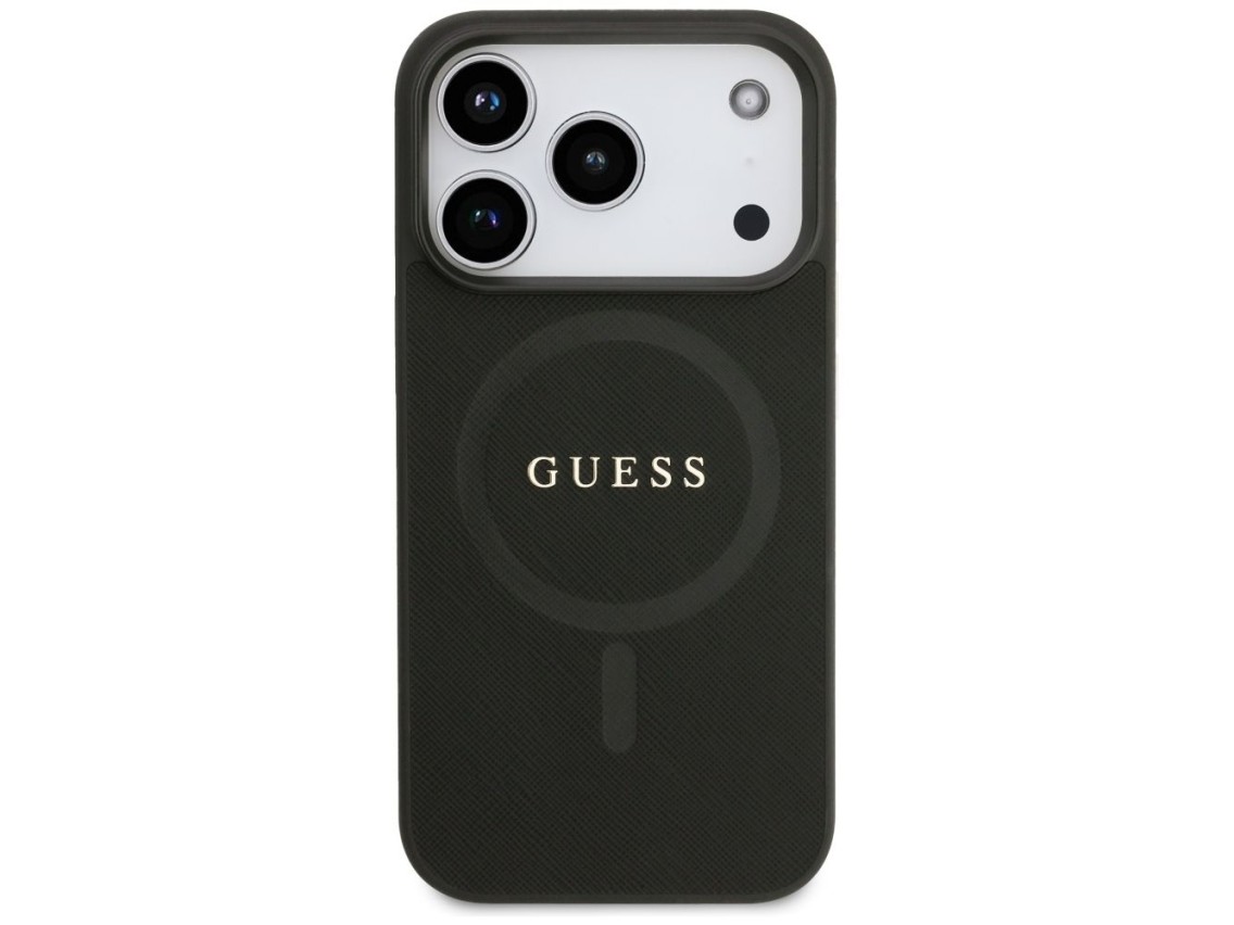 Guess Saffiano Classic Logo MagSafe Case for iPhone 17 Pro - Black