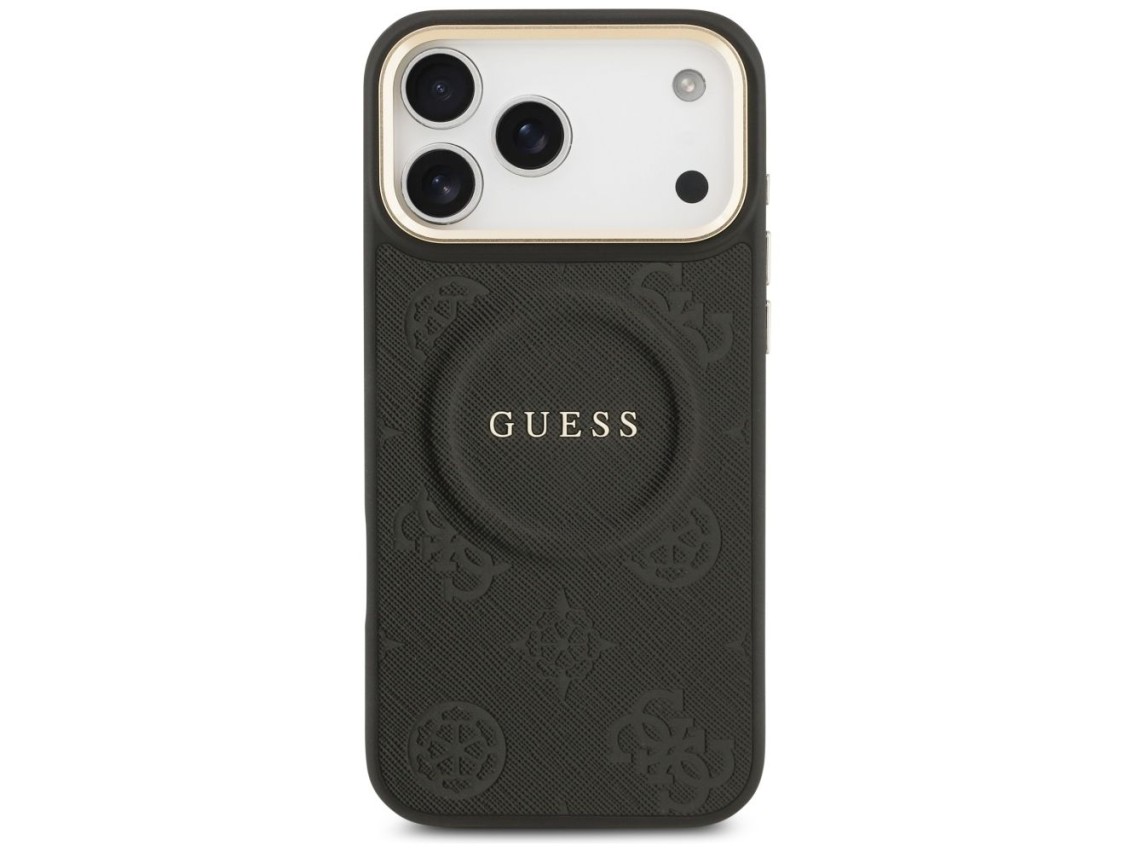Funda Guess Peony Hot Stamp MagSafe para iPhone 17 Pro Max - Negra