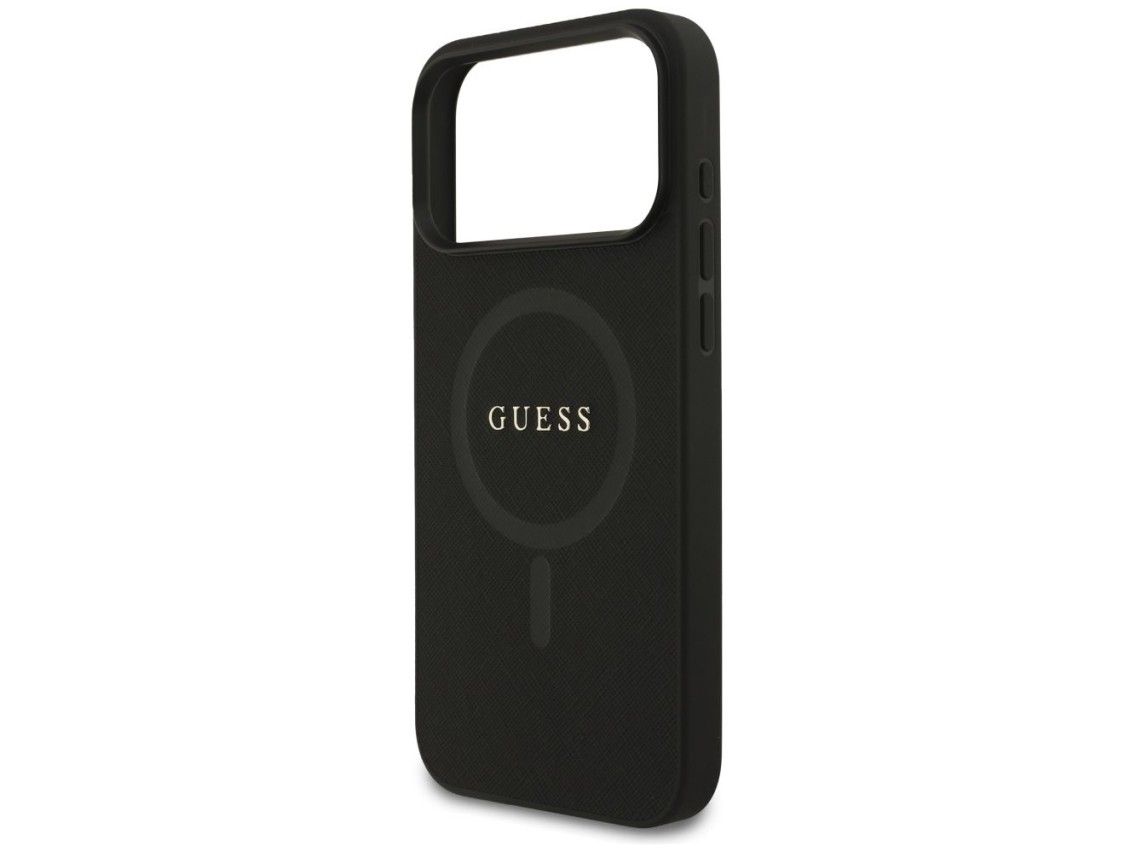 Capa Guess Saffiano Classic Logo MagSafe para iPhone 17 Pro Max - Preta