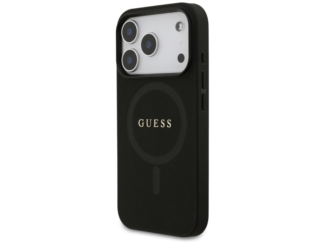 Guess Saffiano Classic Logo MagSafe Case for iPhone 17 Pro - Black