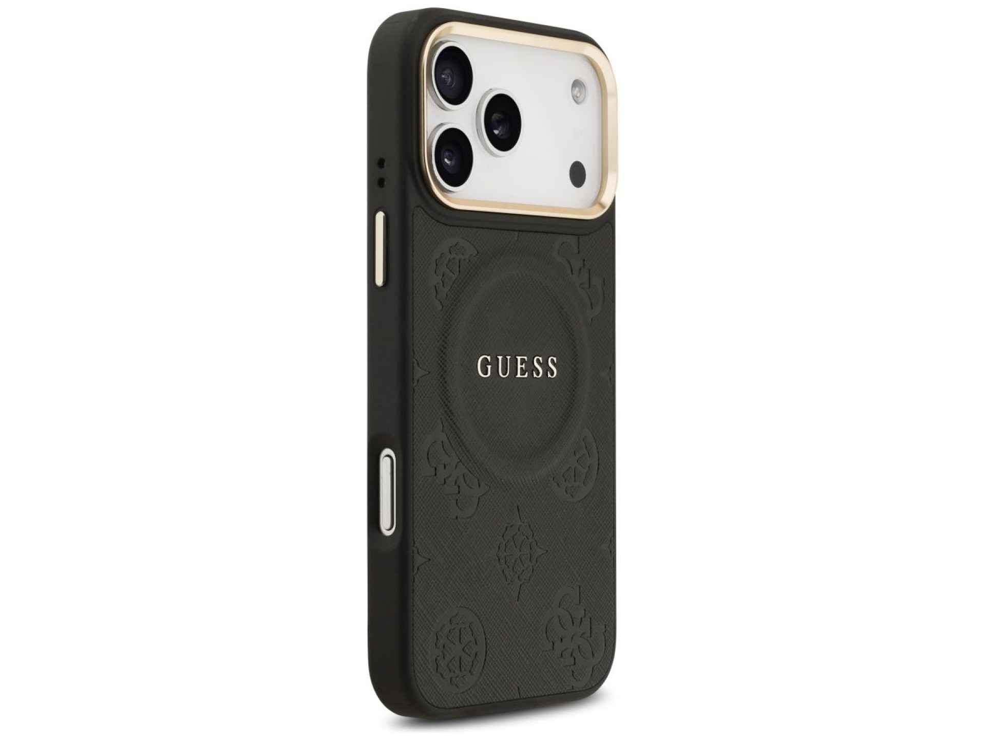 Funda Guess Peony Hot Stamp MagSafe para iPhone 17 Pro Max - Negra