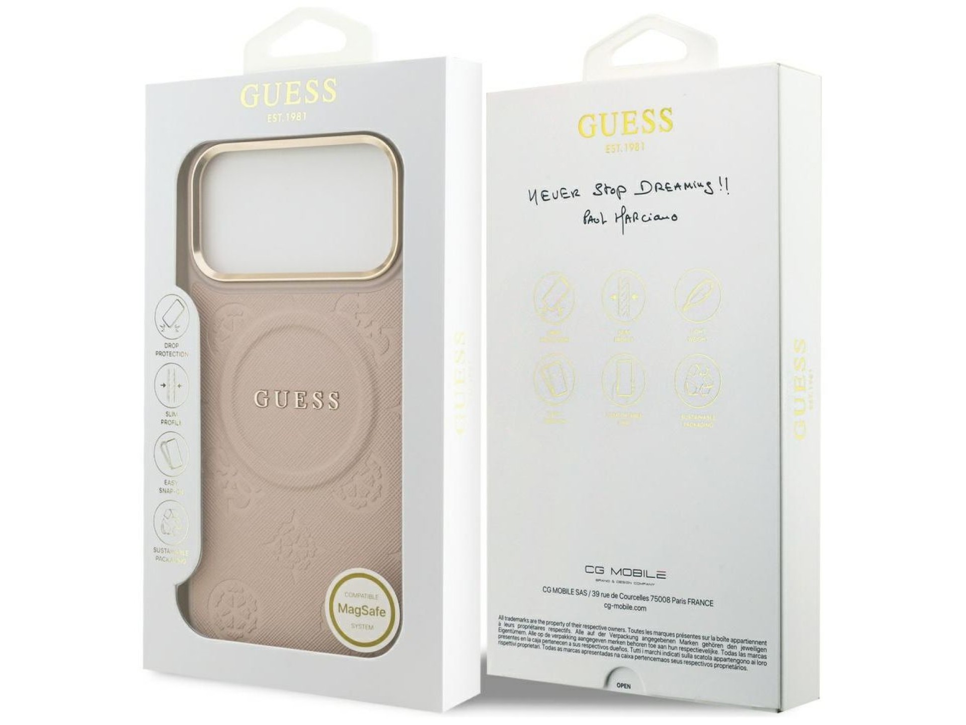 Guess Peony Hot Stamp MagSafe Case for iPhone 17 Pro Max - Pink