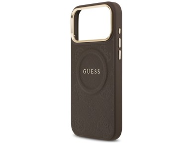 Guess Peony Hot Stamp MagSafe Case for iPhone 17 Pro Max - Brown Guess Peony Hot Stamp MagSafe Case for iPhone 17 Pro Max - Brown