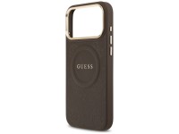 Capa Guess Peony Hot Stamp MagSafe para iPhone 17 Pro Max - Marrom