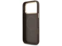 Capa Guess Peony Hot Stamp MagSafe para iPhone 17 Pro Max - Marrom