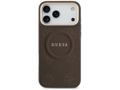 Guess Peony Hot Stamp MagSafe Case for iPhone 17 Pro Max - Brown Guess Peony Hot Stamp MagSafe Case for iPhone 17 Pro Max - Brown