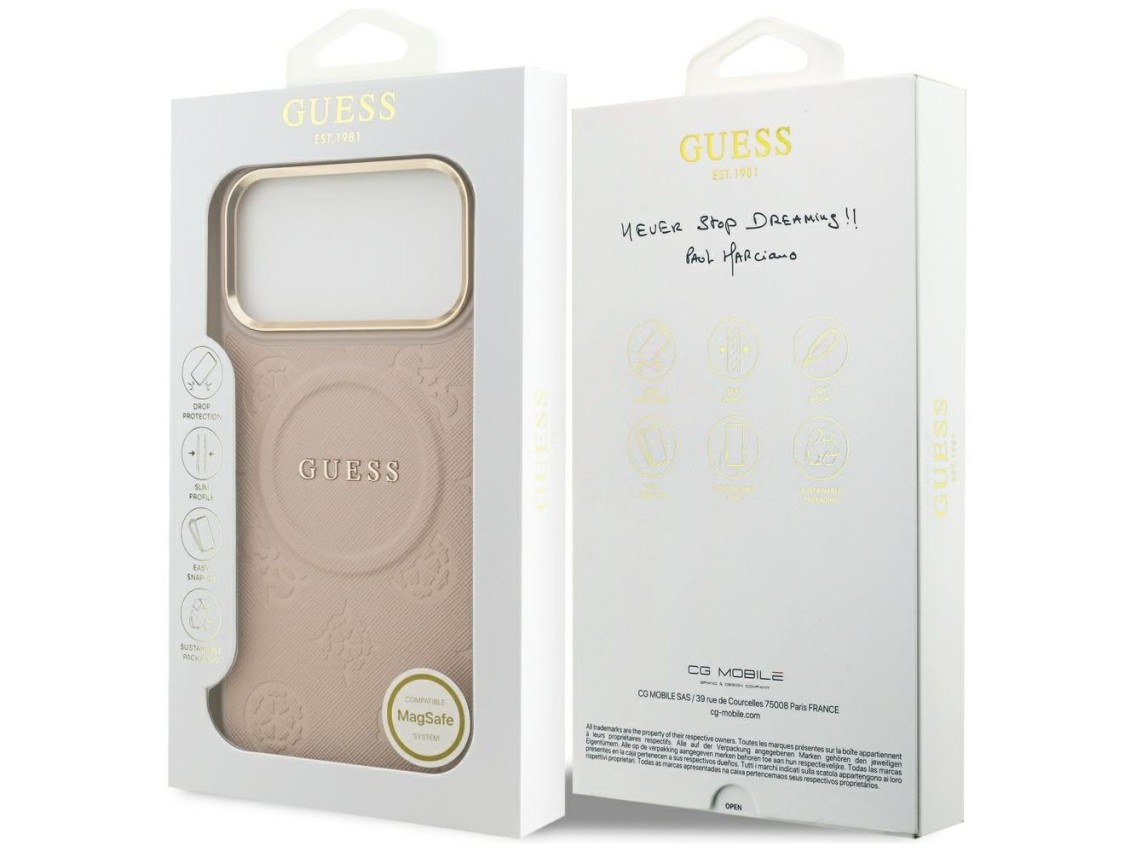 Guess Peony Hot Stamp MagSafe Case for iPhone 17 Pro Max - Pink