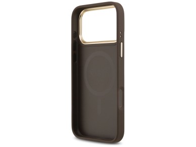 Guess Peony Hot Stamp MagSafe Case for iPhone 17 Pro Max - Brown Guess Peony Hot Stamp MagSafe Case for iPhone 17 Pro Max - Brown