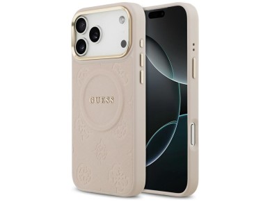 Capa Guess Peony Hot Stamp MagSafe para iPhone 17 Pro Max - Rosa
