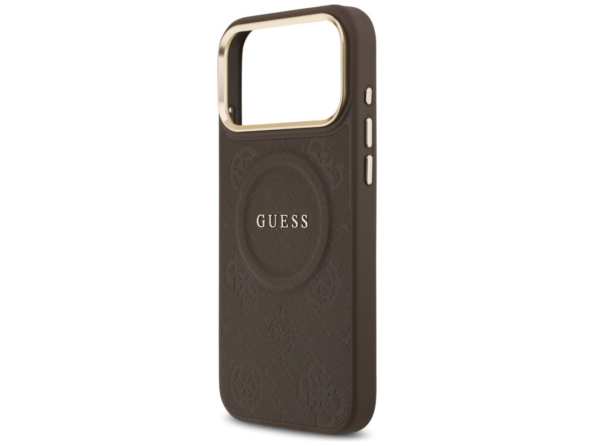 Capa Guess Peony Hot Stamp MagSafe para iPhone 17 Pro Max - Marrom