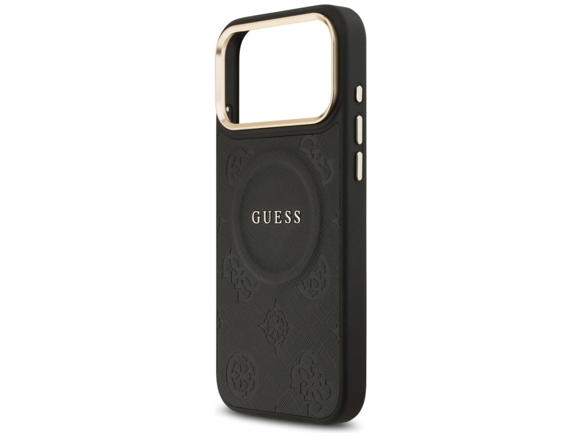 Funda Guess Peony Hot Stamp MagSafe para iPhone 17 Pro Max - Negra