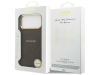 Capa Guess Peony Hot Stamp MagSafe para iPhone 17 Pro Max - Marrom