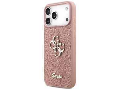 Guess Fixed Glitter Big 4G Case for iPhone 17 Pro Max - Pink