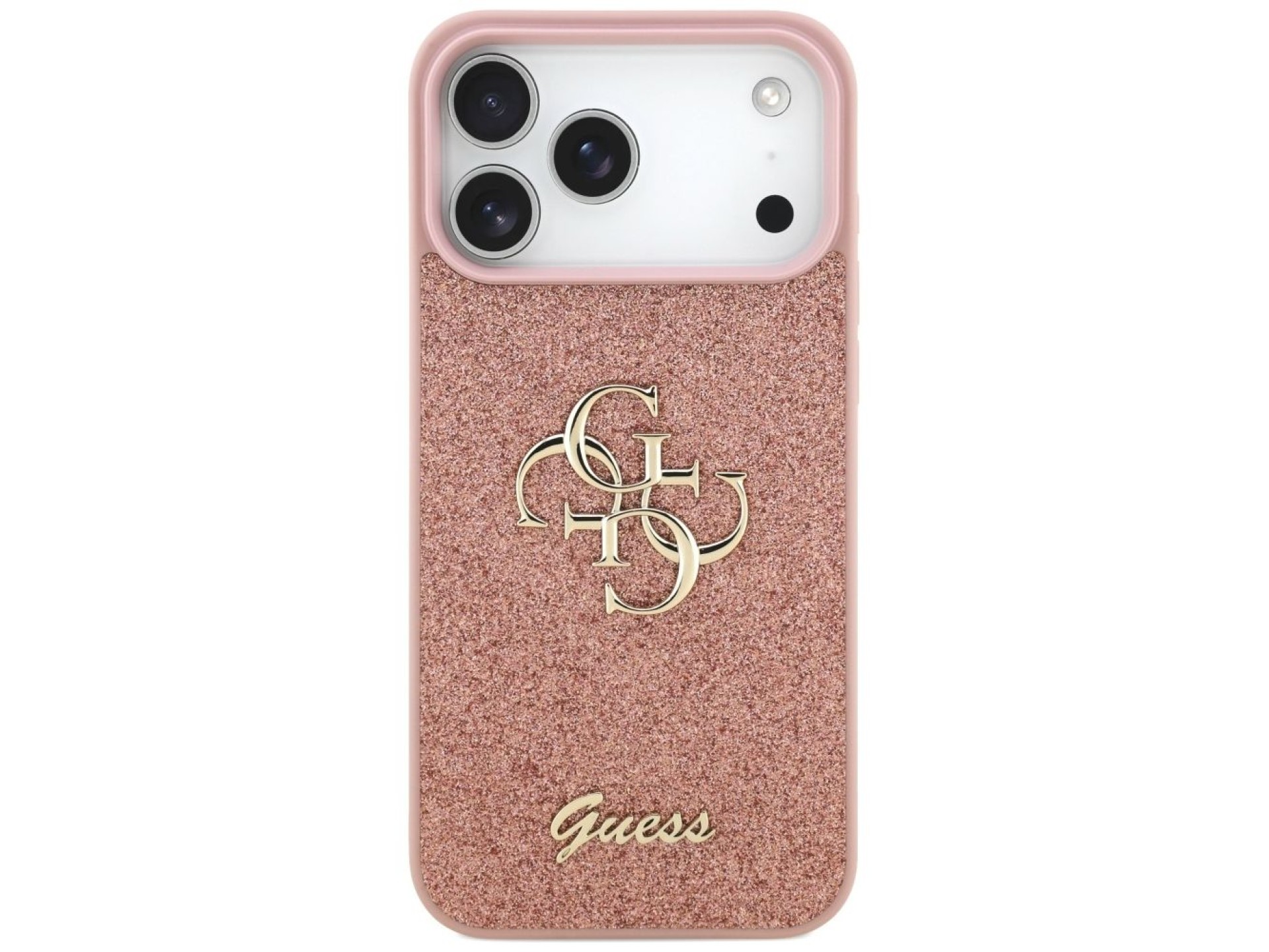 Guess Fixed Glitter Big 4G Case for iPhone 17 Pro Max - Pink