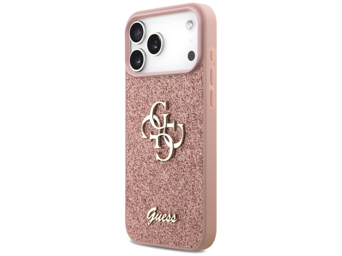Guess Fixed Glitter Big 4G Case for iPhone 17 Pro Max - Pink
