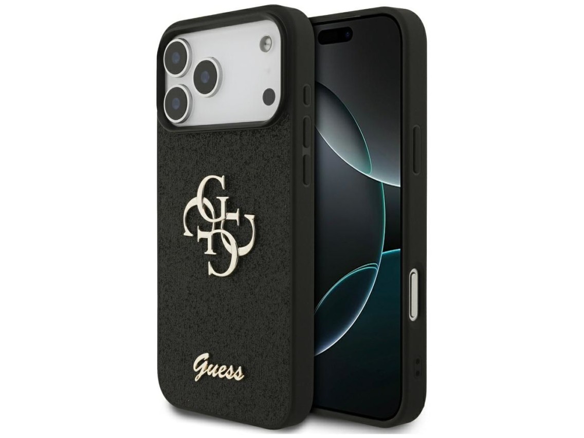 Guess Fixed Glitter Big 4G case for iPhone 17 Pro Max - black