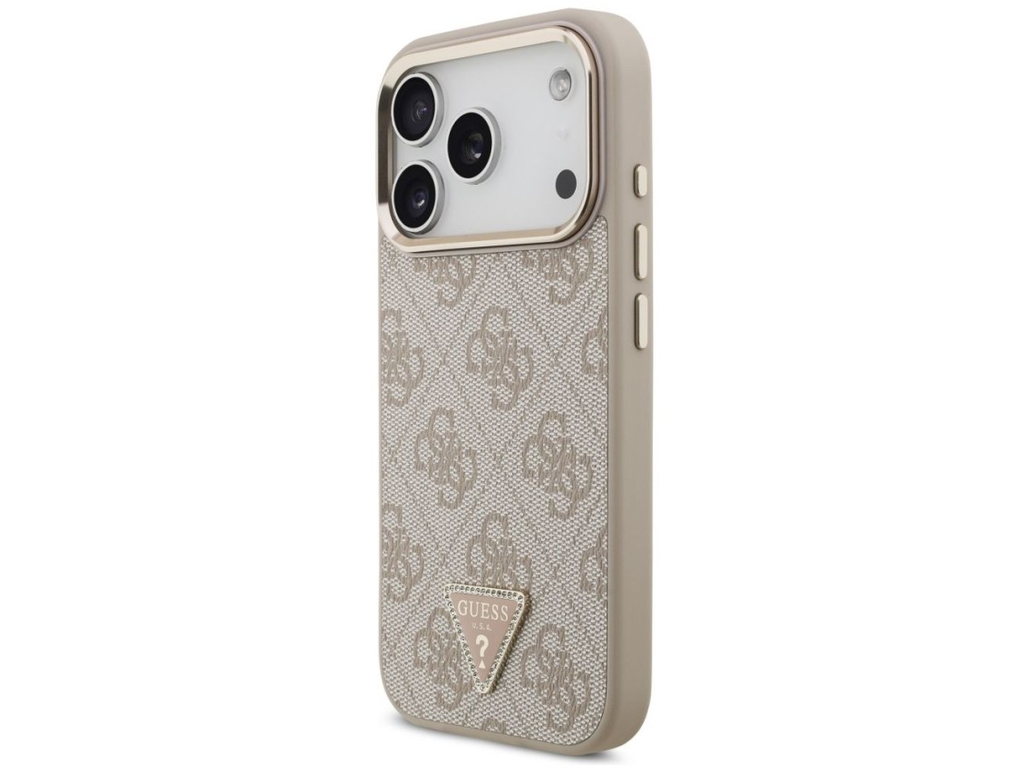 Capa Guess 4G Triangle Logo MagSafe para iPhone 17 Pro - Ouro Rosa