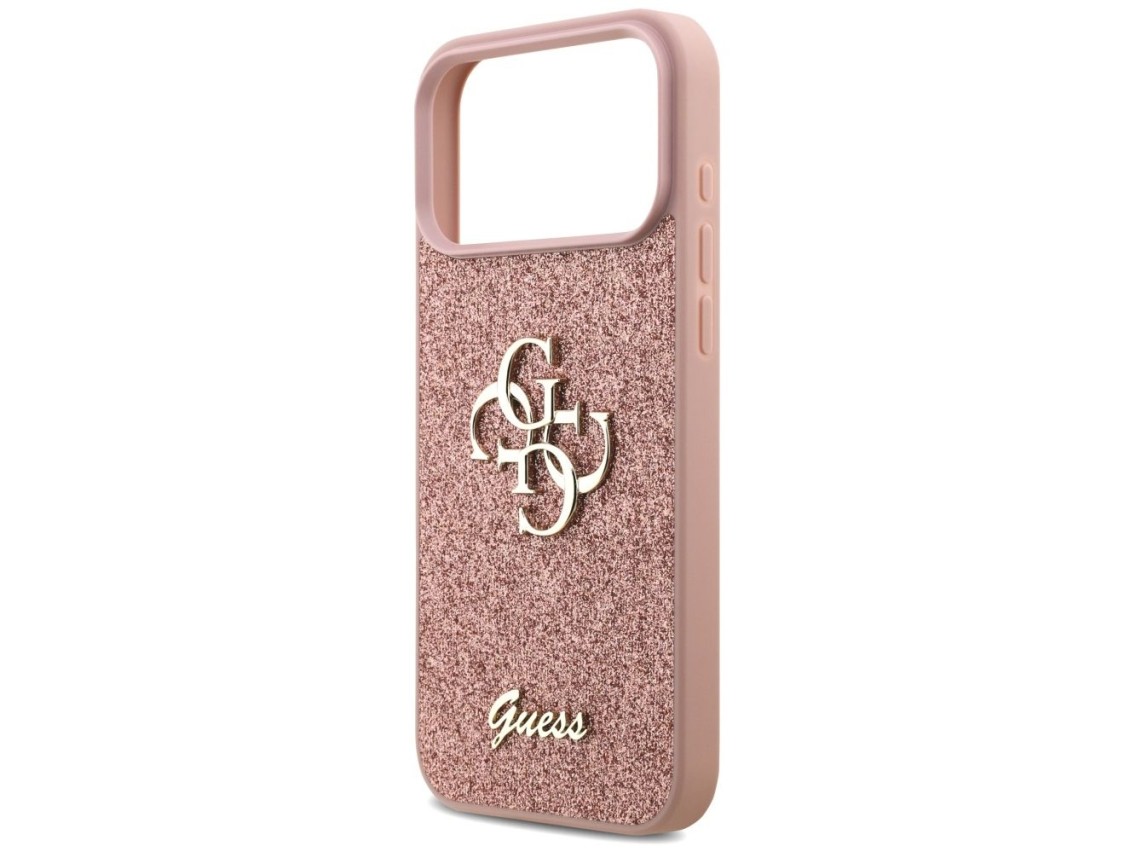 Guess Fixed Glitter Big 4G Case for iPhone 17 Pro Max - Pink