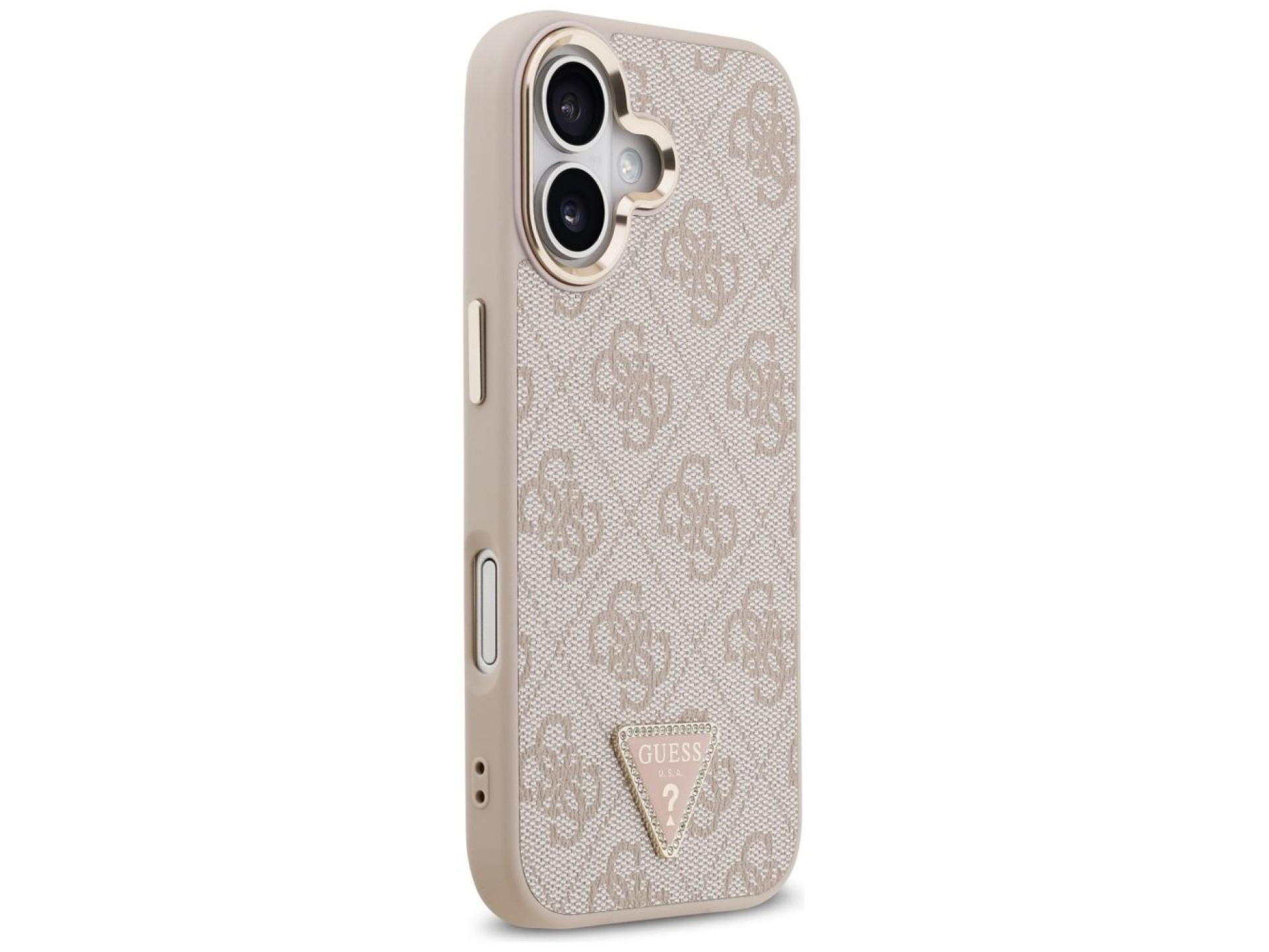 Funda Guess 4G con logo triangular y MagSafe para iPhone 17 - Oro rosa