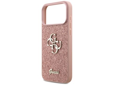 Guess Fixed Glitter Big 4G Case for iPhone 17 Pro Max - Pink