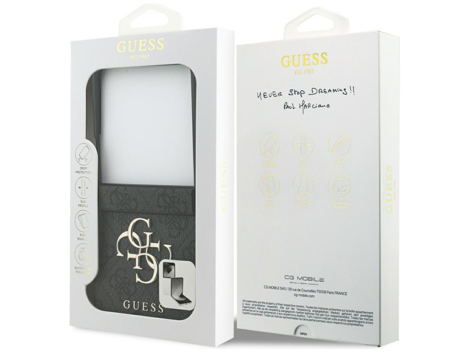 Guess Big 4G Logo Classic Logo Case for Samsung Galaxy Z Flip 7 - Black