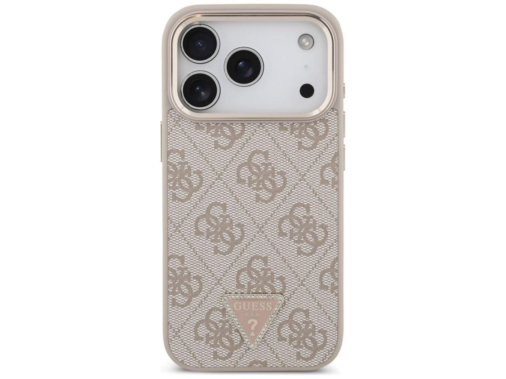 Funda Guess 4G con logo triangular y MagSafe para iPhone 17 Pro - Oro rosa