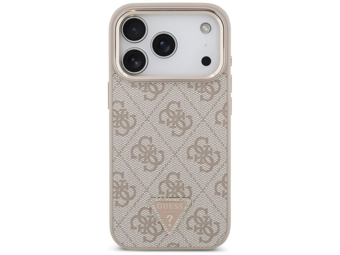 Guess 4G Triangle Logo MagSafe Case for iPhone 17 Pro - Rose Gold