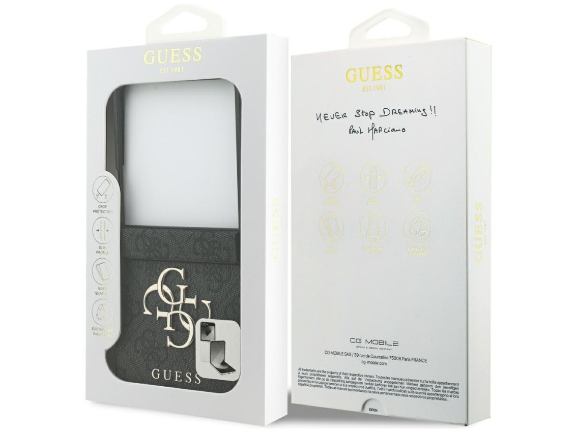 Guess Big 4G Logo Classic Logo Case for Samsung Galaxy Z Flip 7 - Black