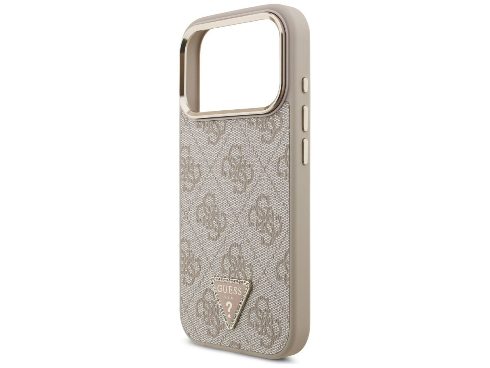 Funda Guess 4G con logo triangular y MagSafe para iPhone 17 Pro - Oro rosa