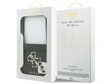 Capa Guess com logo 4G grande e logo cl�ssico para Samsung Galaxy Z Flip 7 - Preta