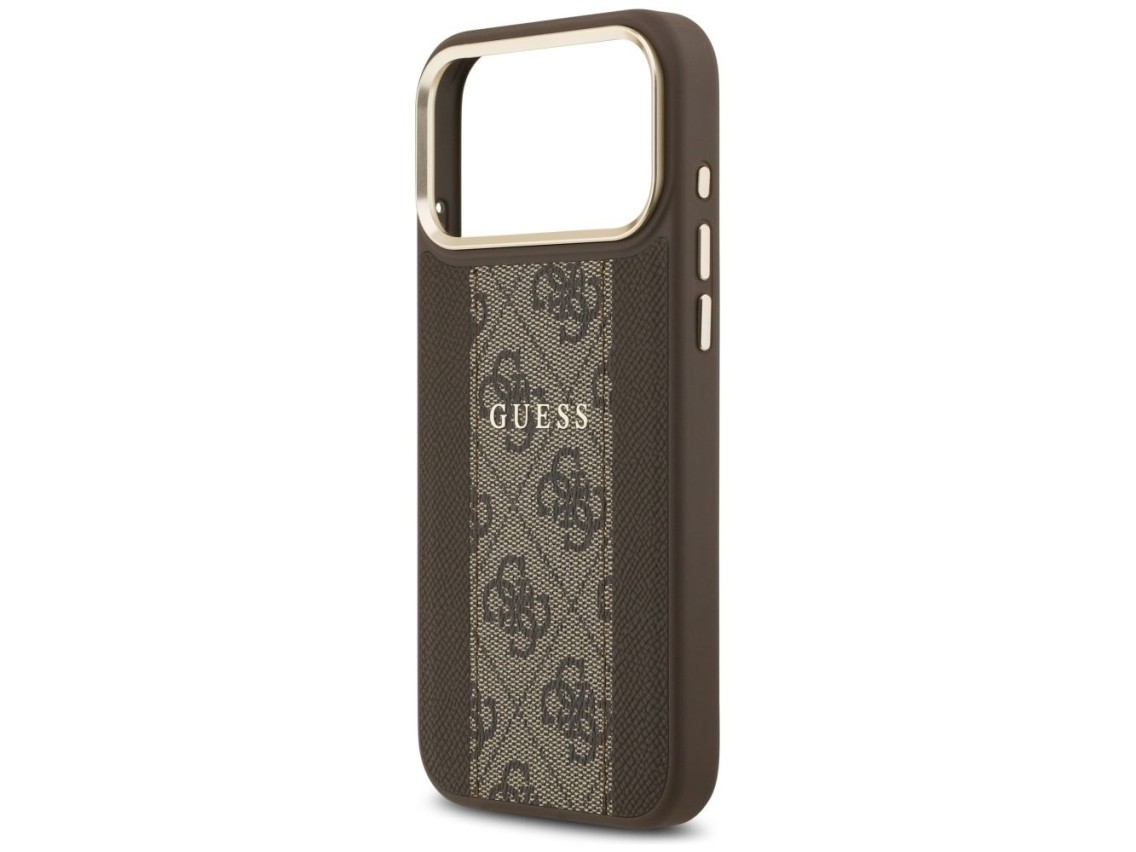 Capa Guess 4G Stripe MagSafe para iPhone 17 Pro Max - marrom