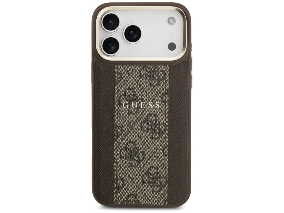 Capa Guess 4G Stripe MagSafe para iPhone 17 Pro Max - marrom