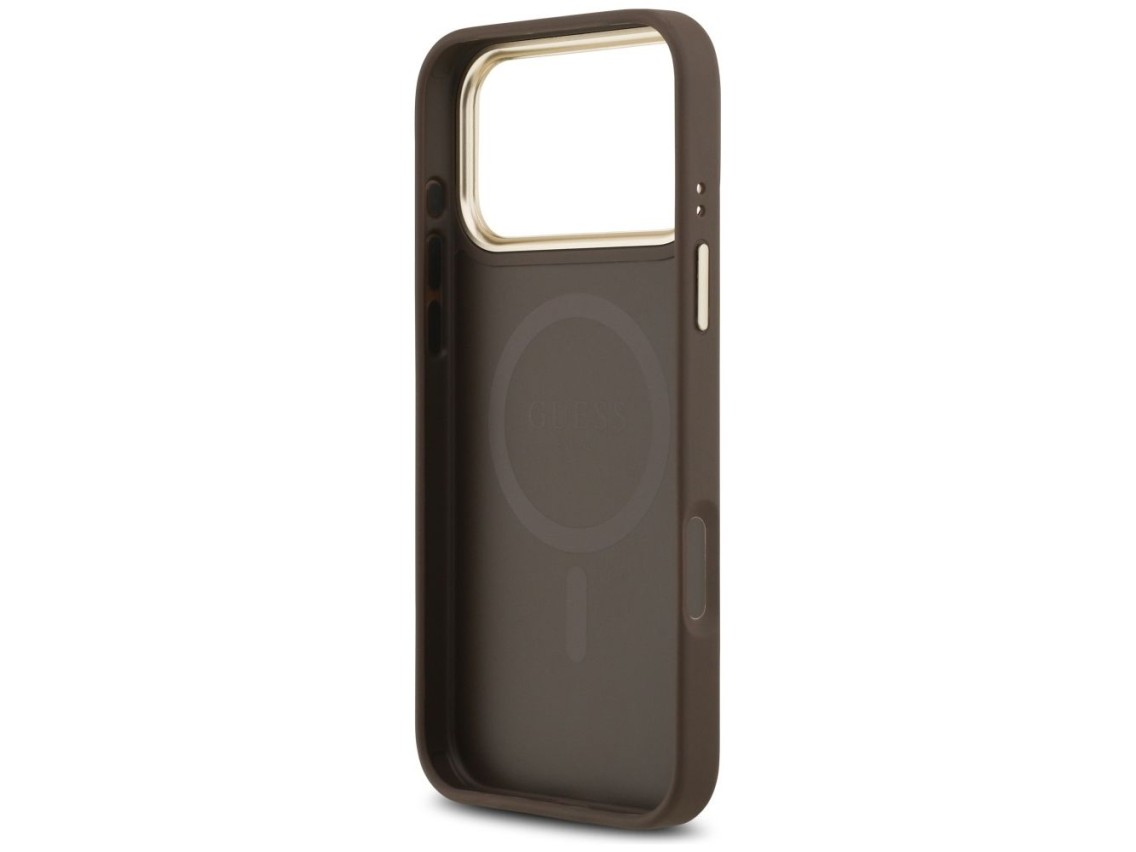 Capa Guess 4G Stripe MagSafe para iPhone 17 Pro Max - marrom