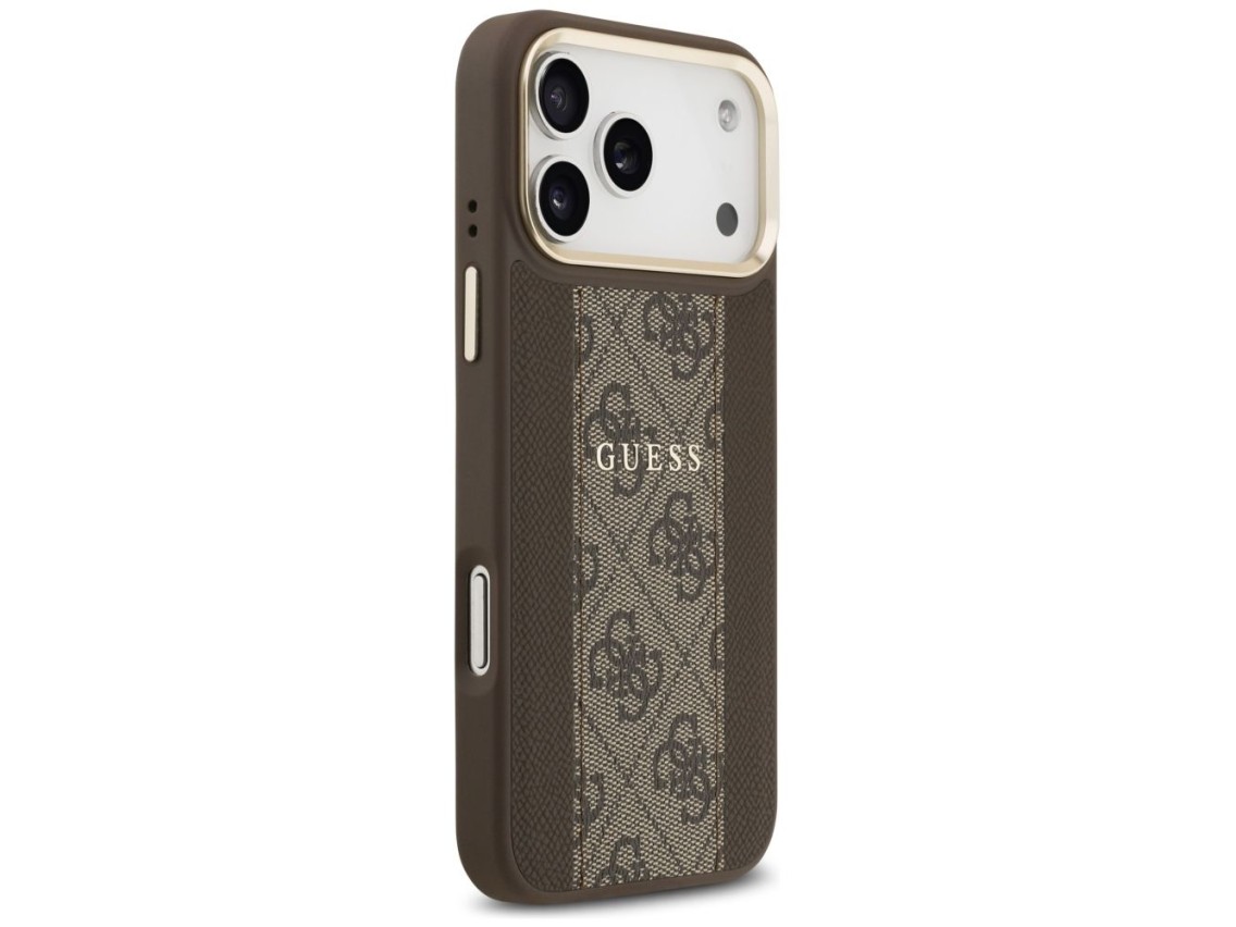 Capa Guess 4G Stripe MagSafe para iPhone 17 Pro Max - marrom