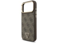 Capa Guess 4G com logotipo triangular e MagSafe para iPhone 17 Pro Max - Marrom e Dourada Capa Guess 4G com logotipo triangular e MagSafe para iPhone 17 Pro Max - Marrom e Dourada