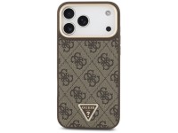 Capa Guess 4G com logotipo triangular e MagSafe para iPhone 17 Pro Max - Marrom e Dourada Capa Guess 4G com logotipo triangular e MagSafe para iPhone 17 Pro Max - Marrom e Dourada