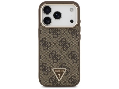 Funda Guess 4G con logotipo triangular y MagSafe para iPhone 17 Pro - Marrón y dorado Funda Guess 4G con logotipo triangular y MagSafe para iPhone 17 Pro - Marrón y dorado