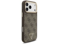 Capa Guess 4G com logotipo triangular e MagSafe para iPhone 17 Pro Max - Marrom e Dourada Capa Guess 4G com logotipo triangular e MagSafe para iPhone 17 Pro Max - Marrom e Dourada