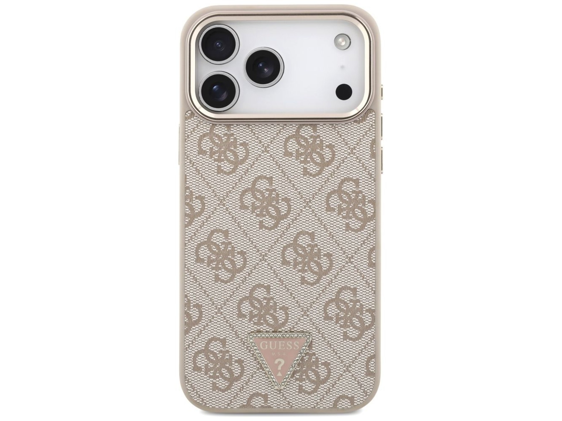Capa Guess 4G Triangle Logo MagSafe para iPhone 17 Pro Max - Ouro Rosa